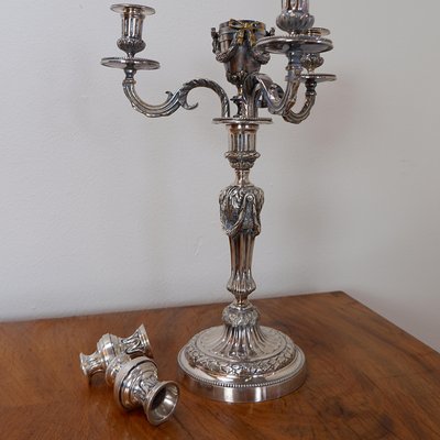 Silver Metal Candlesticks, Set of 2-NYF-2018826