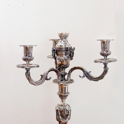 Silver Metal Candlesticks, Set of 2-NYF-2018826