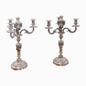 Silver Metal Candlesticks, Set of 2-NYF-2018826