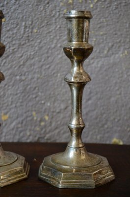 Silver Metal Candlesticks, Set of 4-AIU-1342232