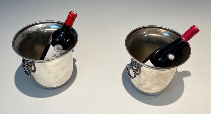 Silver Metal Champagne Buckets, 1970s, Set of 2-BA-1694747