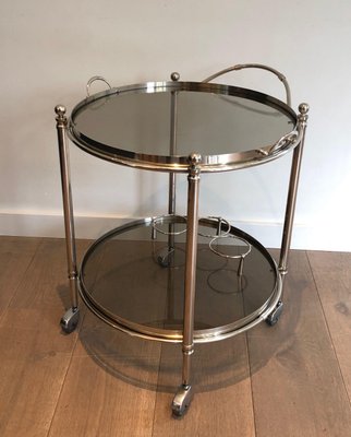 Silver Metal Round Rolling Table-BA-1365419