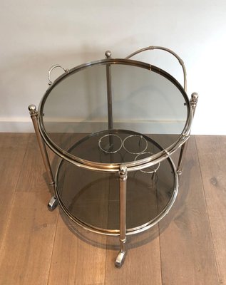 Silver Metal Round Rolling Table-BA-1365419