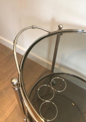 Silver Metal Round Rolling Table-BA-1365419