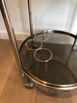 Silver Metal Round Rolling Table-BA-1365419