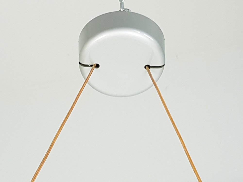 Silver Metal & Sandblasted Glass Cyclos Pendant Lamp by Michele De Lucchi for Artemide, 1985