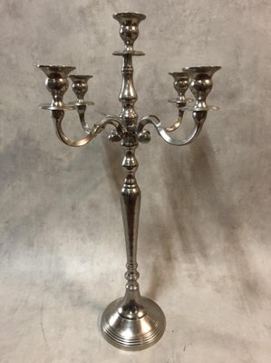 Silver Metal Table Lamp, 1960s-SDV-673931