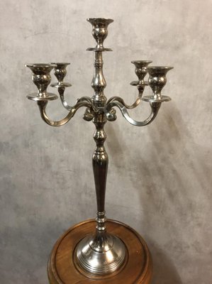 Silver Metal Table Lamp, 1960s-SDV-673931