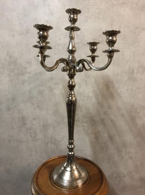 Silver Metal Table Lamp, 1960s-SDV-673931