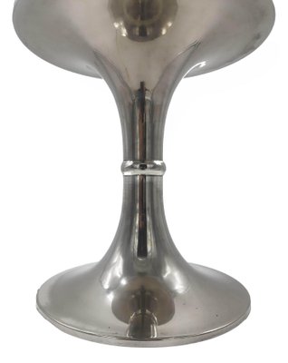 Silver Metal Table Lamp with White Acrylic Shade, Italy, 1970s-YUW-1785933