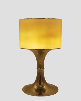 Silver Metal Table Lamp with White Acrylic Shade, Italy, 1970s-YUW-1785933