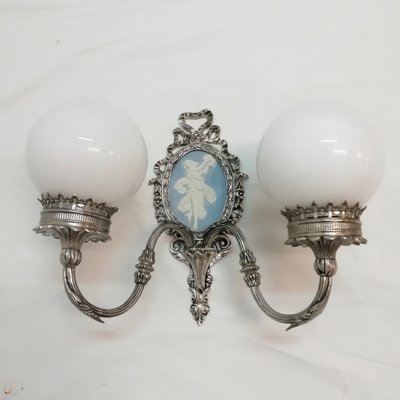 Silver Metallic Wall Light, 1970s-RGF-765223