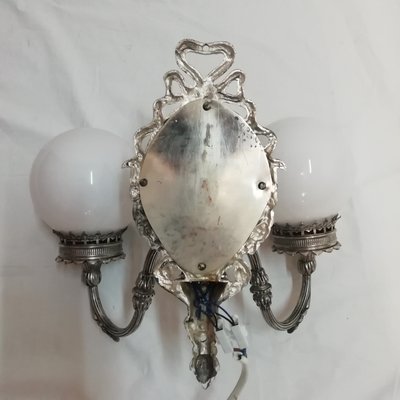 Silver Metallic Wall Light, 1970s-RGF-765223