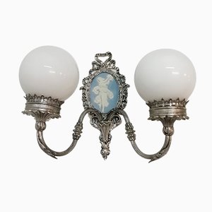 Silver Metallic Wall Light, 1970s-RGF-765223