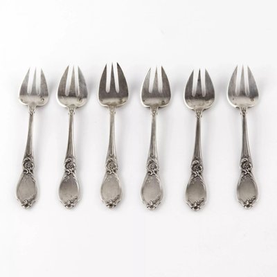 Silver Oyster Forks, France, Set of 6-WMV-1129693