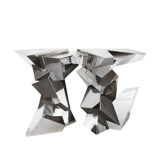 Silver-Plated and Nickel-Plated Brass Console Table by Juan & Paloma Garrido for Damian Garrido, 2010s