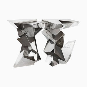 Silver-Plated and Nickel-Plated Brass Console Table by Juan & Paloma Garrido for Damian Garrido, 2010s-KT-693590