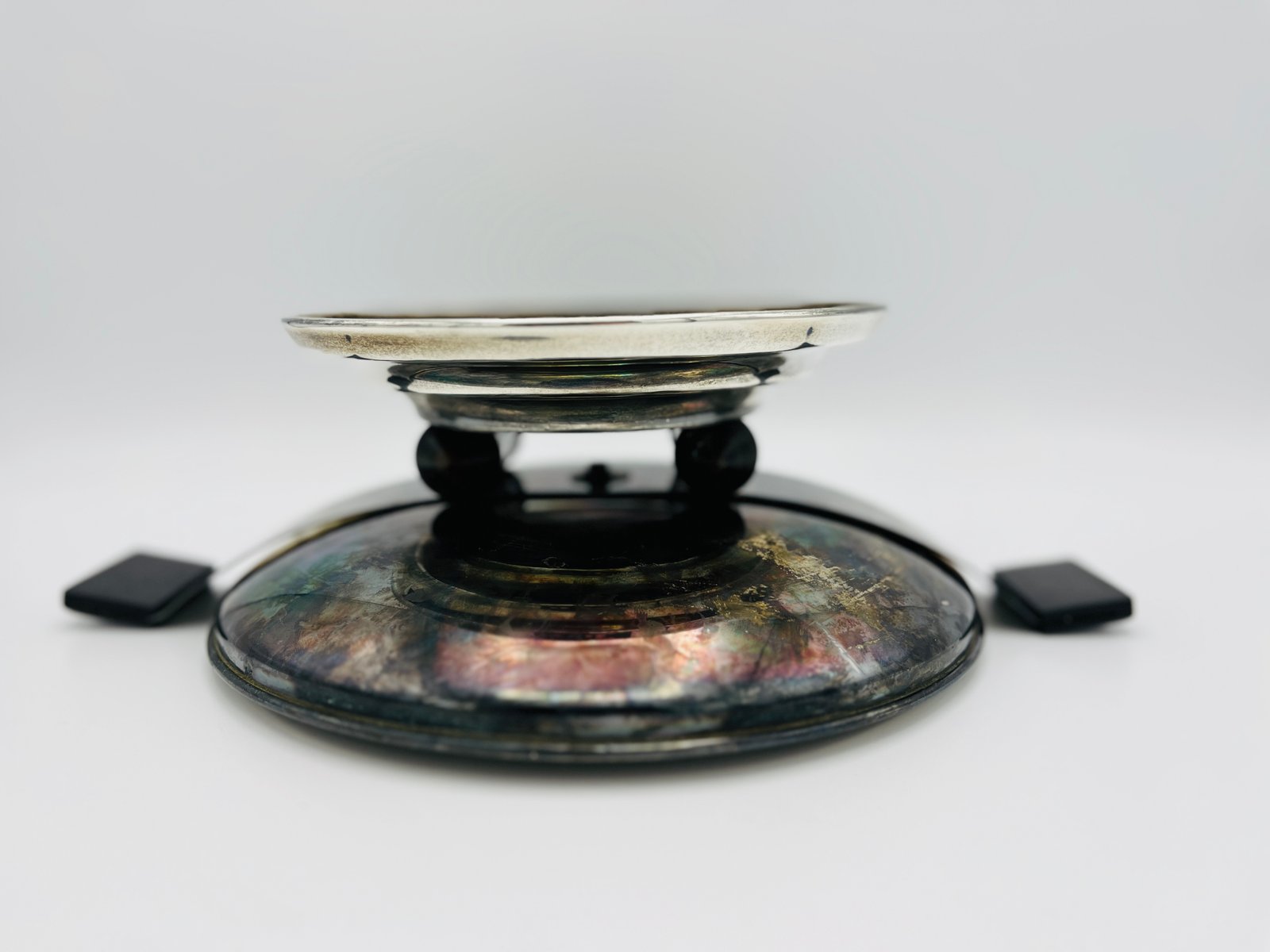 Silver-Plated Attachment Bowl with Black Bakelite Handles