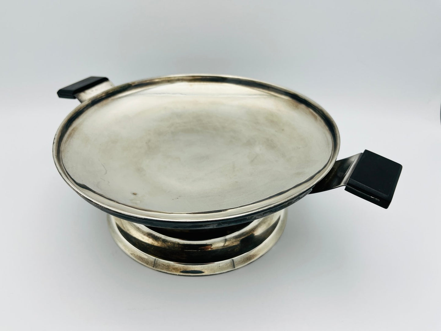 Silver-Plated Attachment Bowl with Black Bakelite Handles