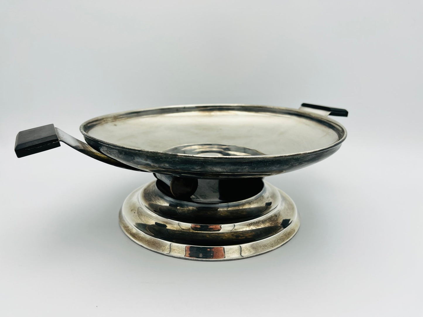 Silver-Plated Attachment Bowl with Black Bakelite Handles