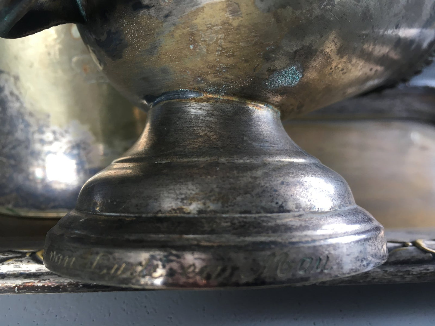 Silver-Plated Brass Sugar Bowls & Tray, 1960s, Set of 3