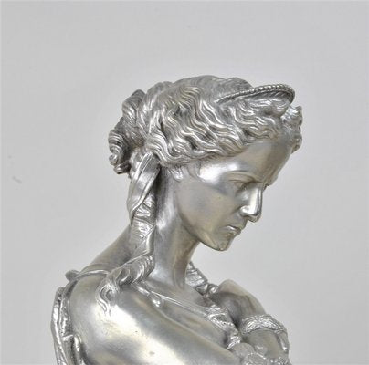 Silver-Plated Bronze Busts by Clesinger for Collas, 19th Century, Set of 2-SYQ-934644