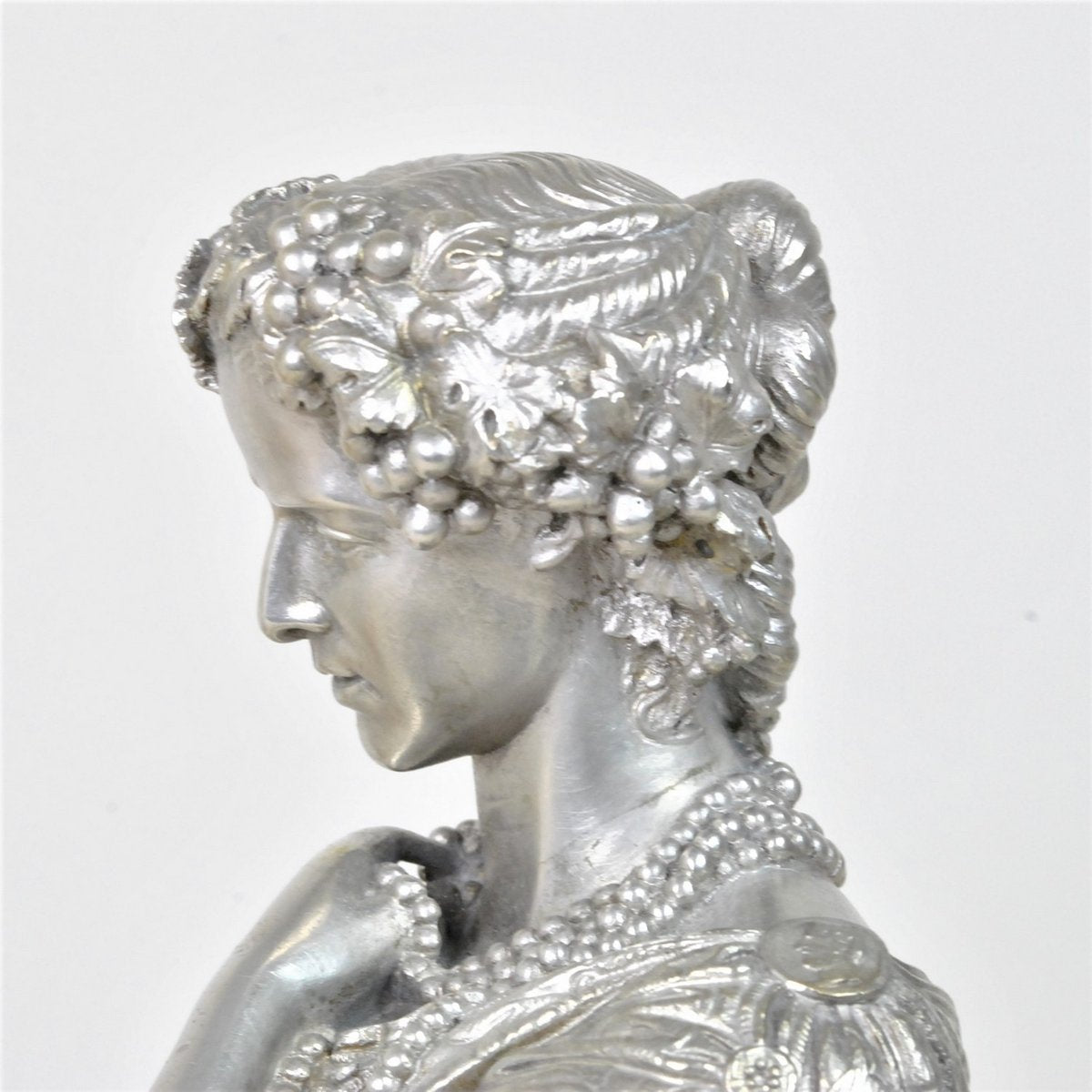 Silver-Plated Bronze Busts by Clesinger for Collas, 19th Century, Set of 2