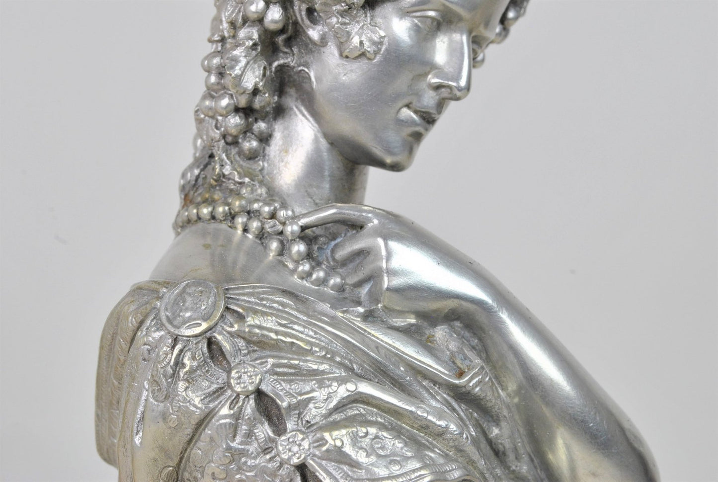 Silver-Plated Bronze Busts by Clesinger for Collas, 19th Century, Set of 2