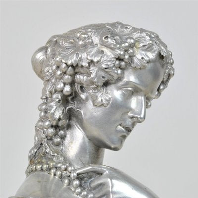 Silver-Plated Bronze Busts by Clesinger for Collas, 19th Century, Set of 2-SYQ-934644