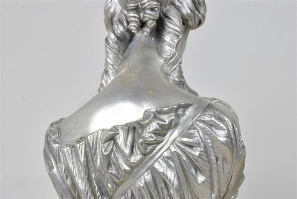 Silver-Plated Bronze Busts by Clesinger for Collas, 19th Century, Set of 2-SYQ-934644