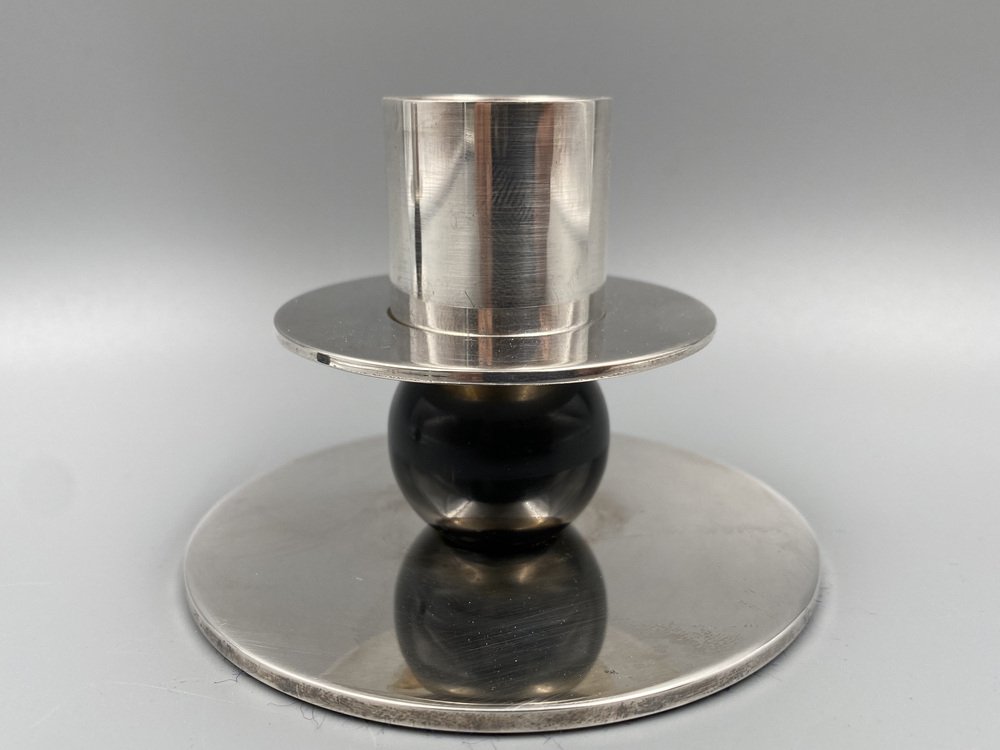 Silver-Plated Candleholder by Walter Schnepel for Tecnolumen, Germany, 1987, Set of 2