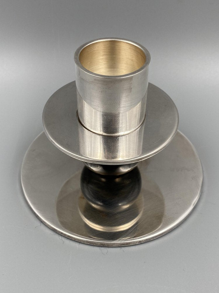 Silver-Plated Candleholder by Walter Schnepel for Tecnolumen, Germany, 1987, Set of 2