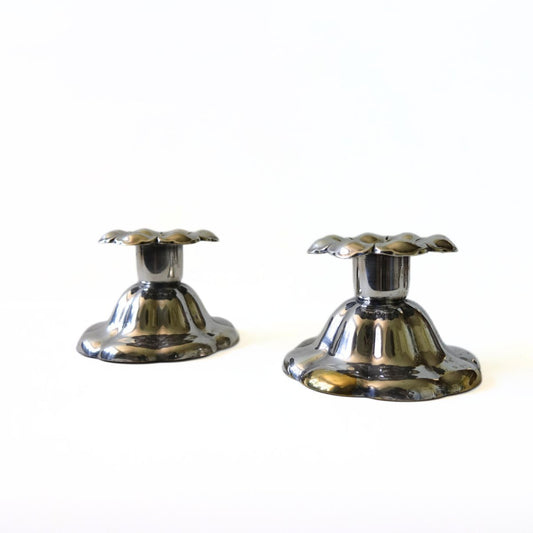 Silver-Plated Candleholders, Sweden, 1900s, Set of 2