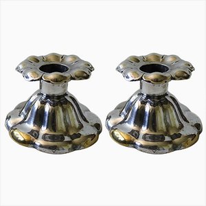 Silver-Plated Candleholders, Sweden, 1900s, Set of 2-JKV-1783121