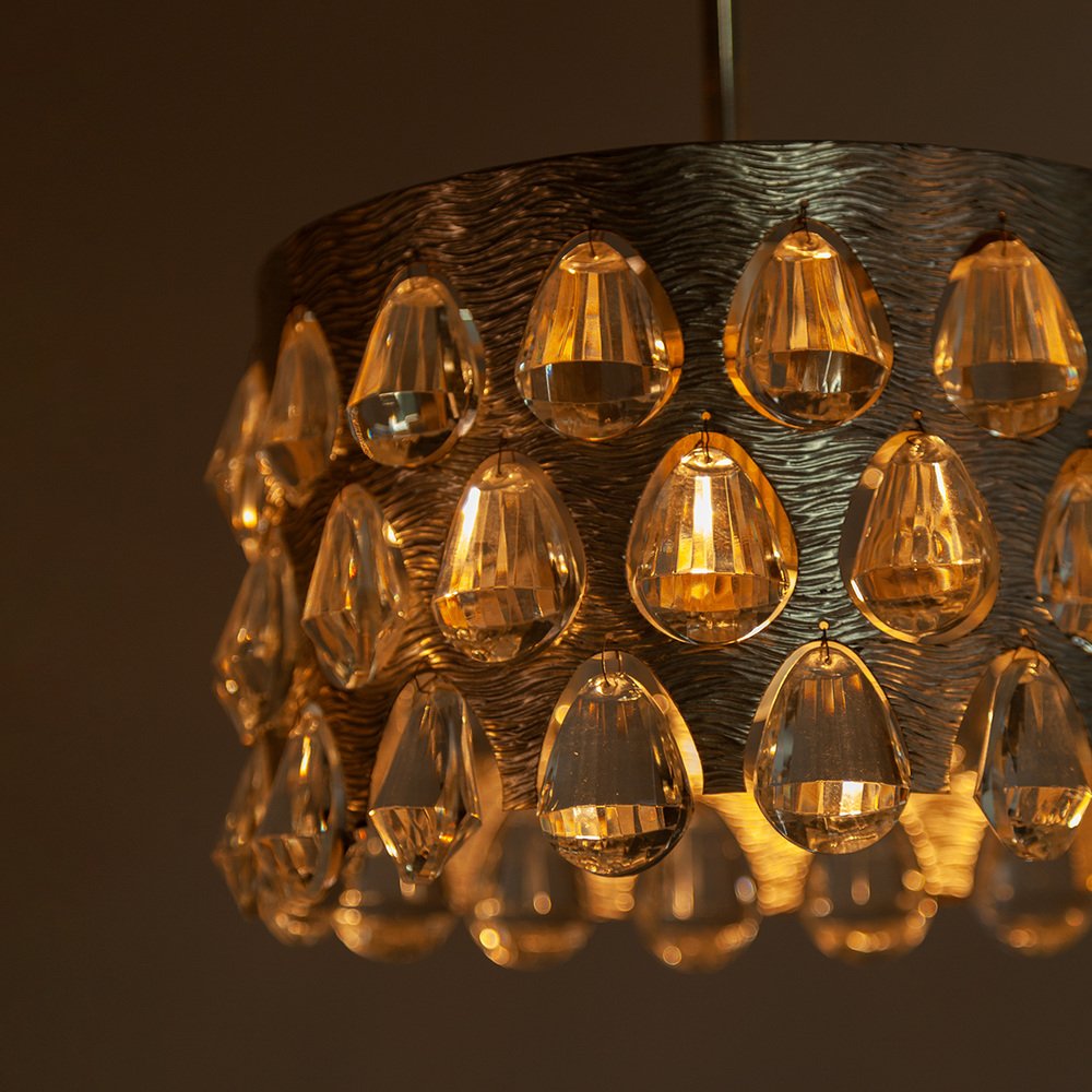 Silver-Plated Chandelier by Palwa, 1970s