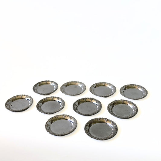 Silver-Plated Coasters, Sweden, 1900s, Set of 5