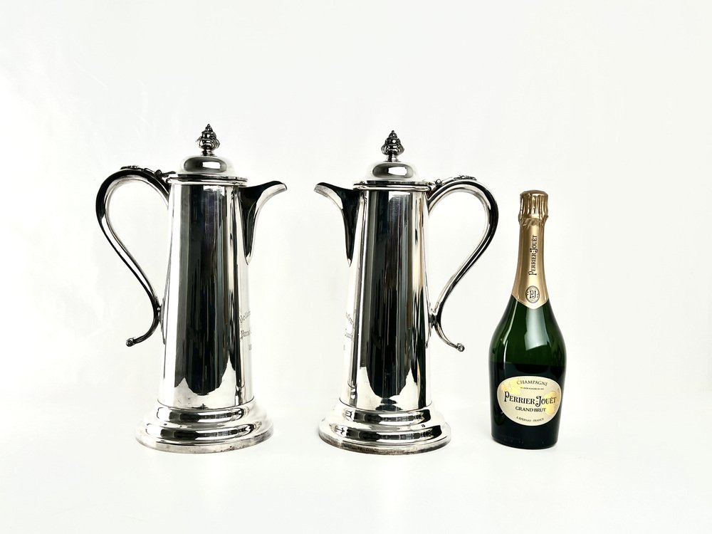 Silver-Plated Communion Wine Flagons from Bellahouston Parish Church, Sheffield, 1888, Set of 2