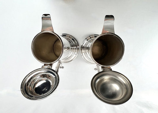 Silver-Plated Communion Wine Flagons from Bellahouston Parish Church, Sheffield, 1888, Set of 2