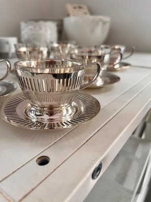 Silver-Plated Cups from Fa. Wolkenstein & Blissful, Vienna, 1920s, Set of 6-SEI-1405357