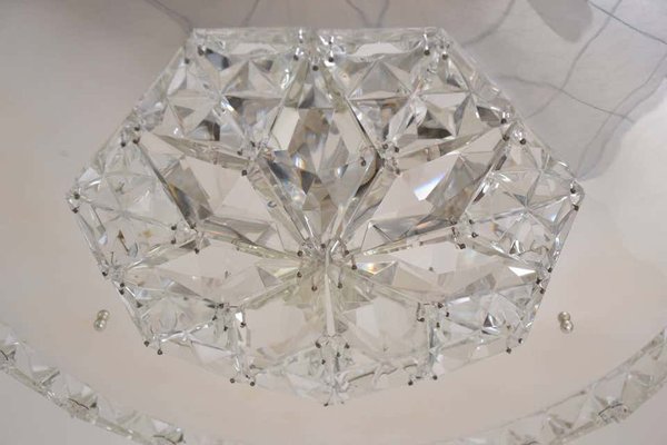 Silver-Plated Faceted Crystal Chandelier from Bakalowits & Söhne, 1950s-SPD-833792