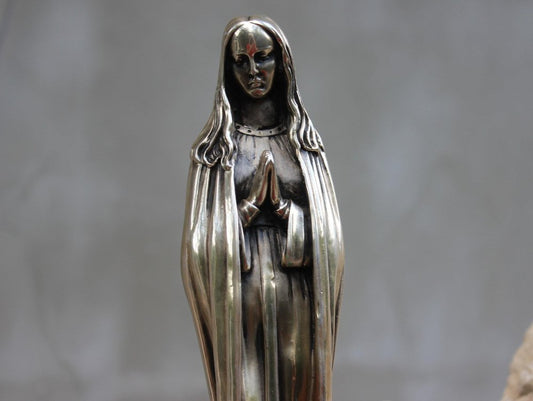 Silver Plated Madonna Statue, 1970s