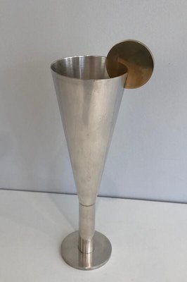 Silver Plated Metal and Brass Champagne Flute by Padova A. Pozzi, Italy, 1950s-BA-803673