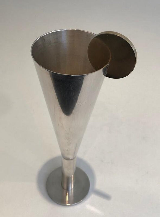 Silver Plated Metal and Brass Champagne Flute by Padova A. Pozzi, Italy, 1950s