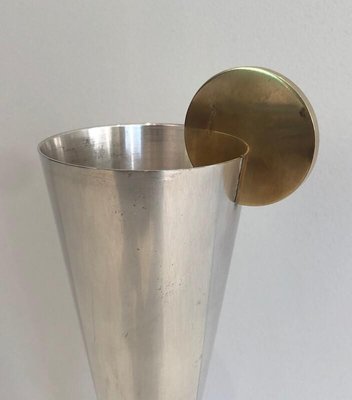 Silver Plated Metal and Brass Champagne Flute by Padova A. Pozzi, Italy, 1950s-BA-803673