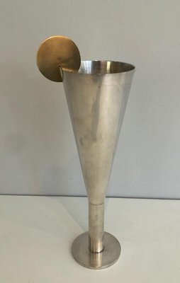 Silver Plated Metal and Brass Champagne Flute by Padova A. Pozzi, Italy, 1950s-BA-803673