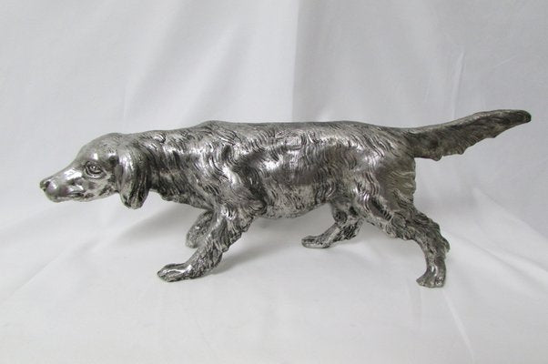 Silver-Plated Metal Dog Statue by Mauro Manetti for Lega Peltro-RDN-1138782