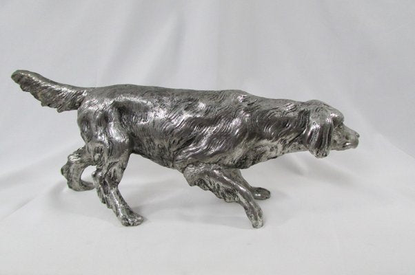 Silver-Plated Metal Dog Statue by Mauro Manetti for Lega Peltro-RDN-1138782