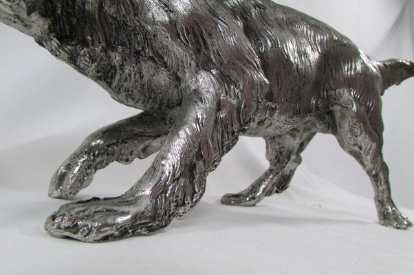 Silver-Plated Metal Dog Statue by Mauro Manetti for Lega Peltro-RDN-1138782