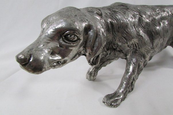 Silver-Plated Metal Dog Statue by Mauro Manetti for Lega Peltro-RDN-1138782