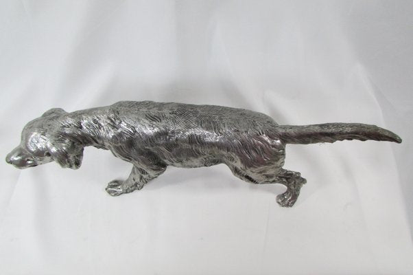 Silver-Plated Metal Dog Statue by Mauro Manetti for Lega Peltro-RDN-1138782